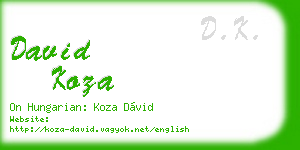 david koza business card